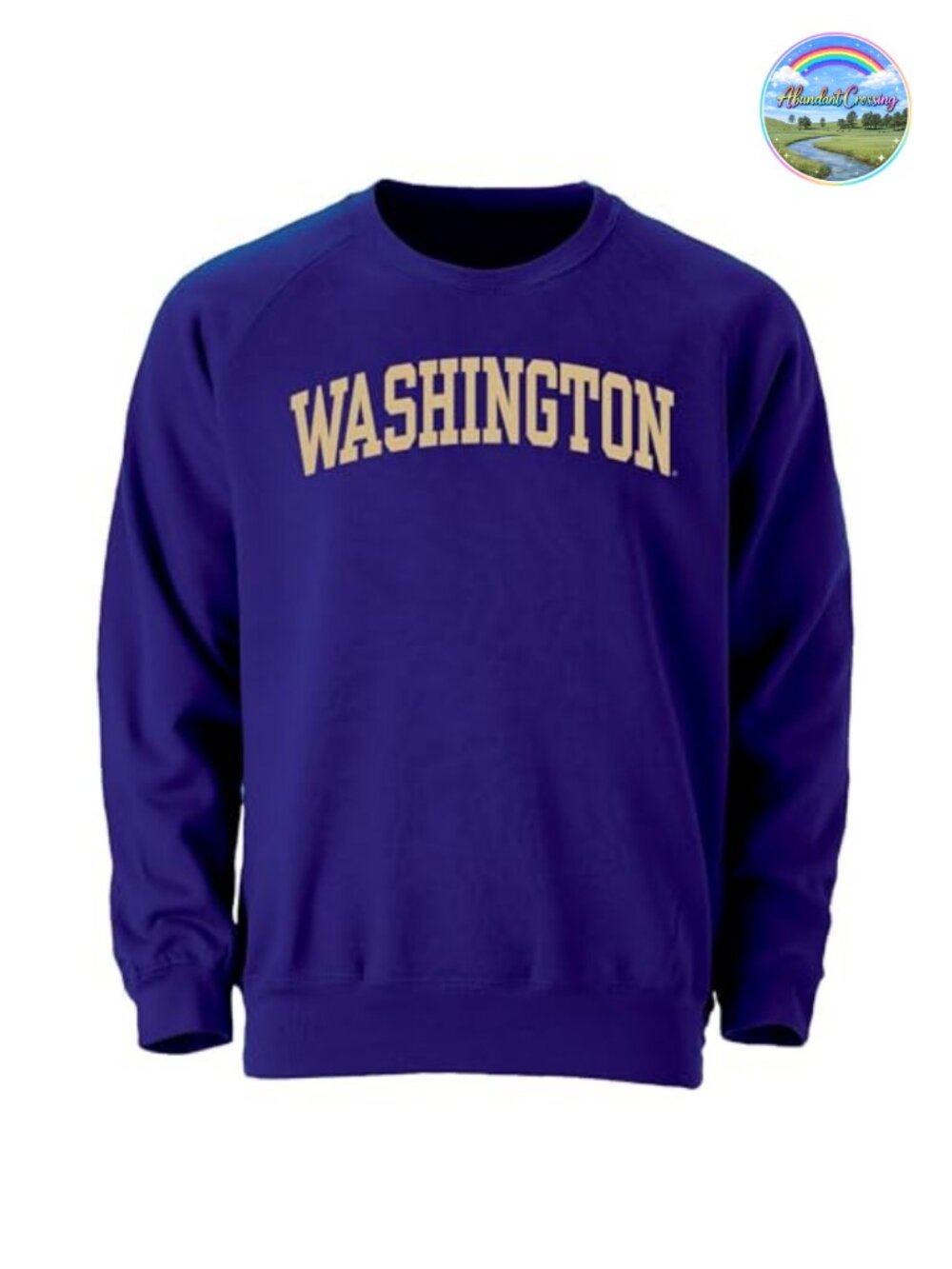 Unisex College Logo Crewneck Sweatshirt Cotton Blend Long Sleeve